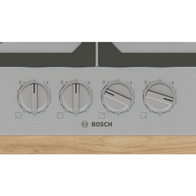 Bosch PCP6A5I90 Series 6, Gas hob, 60 cm, Stainless steel