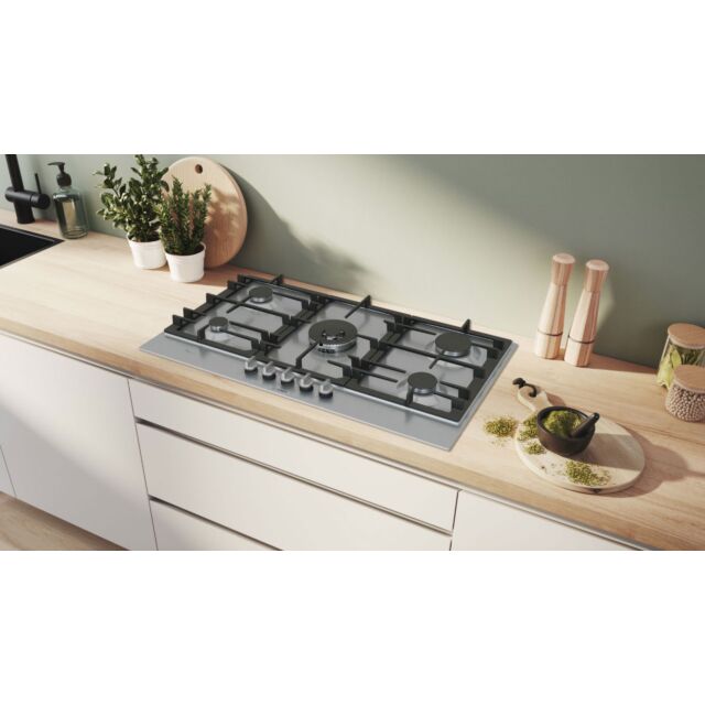 Bosch PCR9A5I90 Series 6, Gas hob, 90 cm, Stainless steel