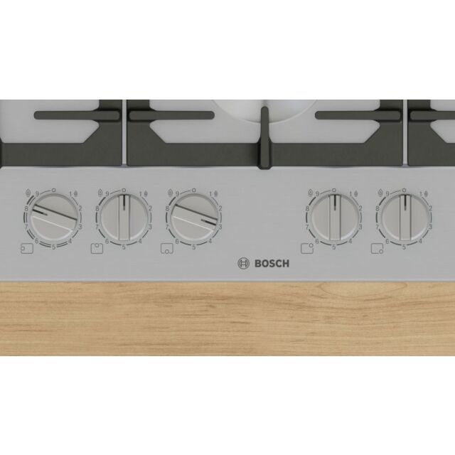 Bosch PCS7A5I90 Series 6, Gas hob, 75 cm, Stainless steel