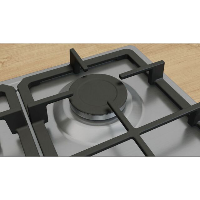Bosch PGM7B5K90 75Cm, 5 Burners, 3.3Kw Wok, 3 Dishwasher Suitable Cast Iron Pan Supports, New Standa