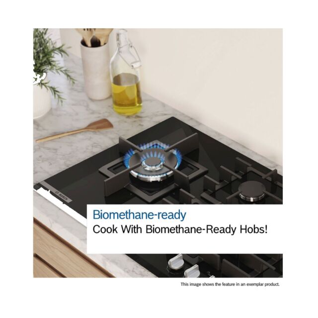 Bosch PGQ7B5K90 75cm, 5 burners, 3.3kW Wok, 3 Dishwasher suitable cast iron pan supports, new standa