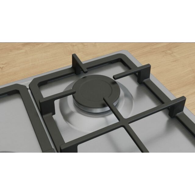 Bosch PGQ7B5K90 75cm, 5 burners, 3.3kW Wok, 3 Dishwasher suitable cast iron pan supports, new standa