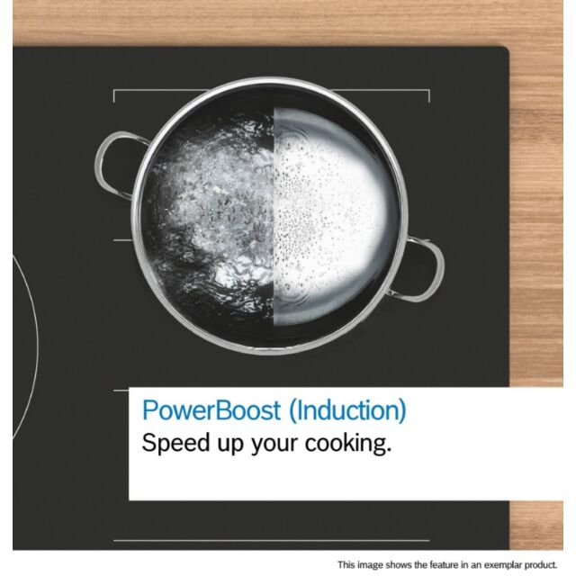 Bosch PIE61ABB5E 60cm Induction Hob, Touch Control, 4 Zones, 17 power levels, timers, PowerBoost all
