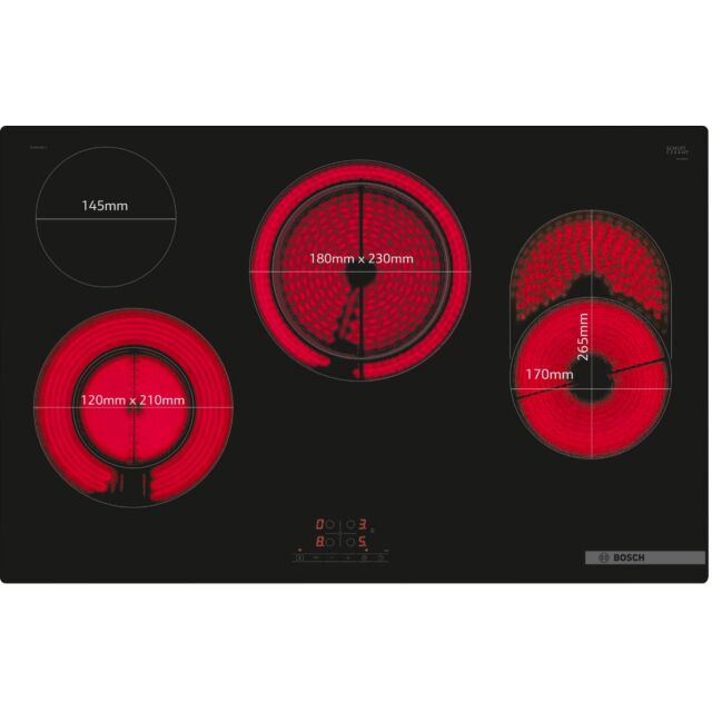 Bosch PKH811BB1D Series 4, Electric hob, 80 cm, surface mount without frame