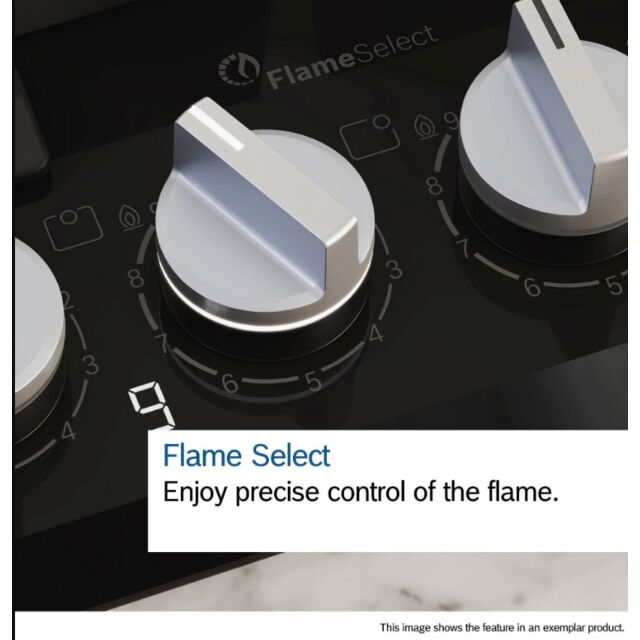 Bosch PPM9A6I40 Series 6, Gas hob, 90 cm, Tempered glass, Black