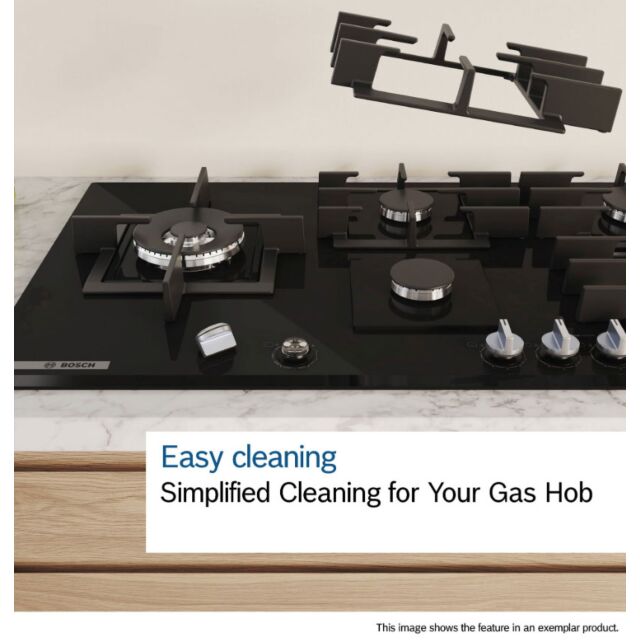 Bosch PPM9A6I40 Series 6, Gas hob, 90 cm, Tempered glass, Black