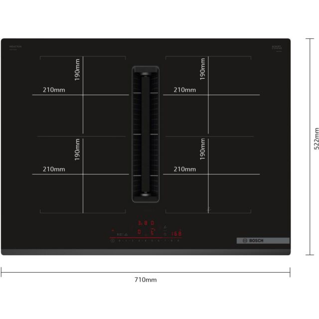 Bosch PVQ731H26E Series 6, Induction hob with integrated ventilation system, 70 cm, surface mount without frame
