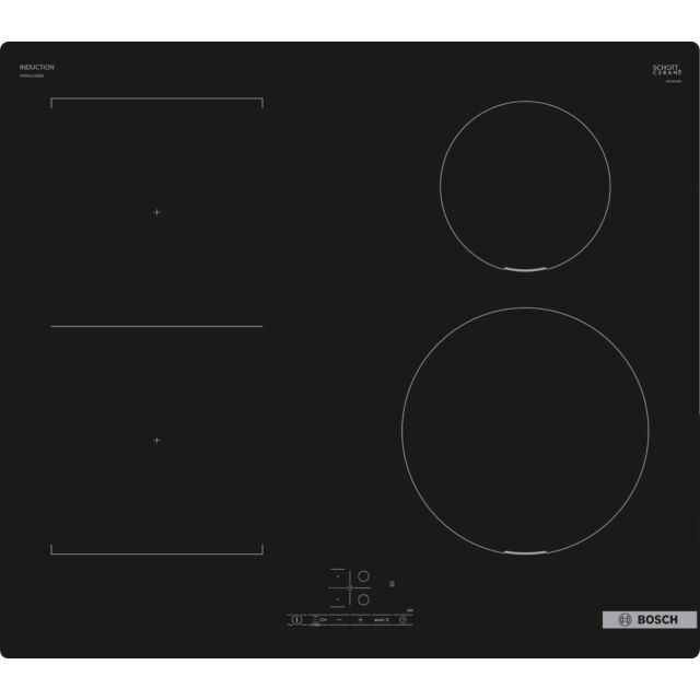 Bosch PWP611BB5B Series 4, Induction hob, 60 cm, Black Plug & Play