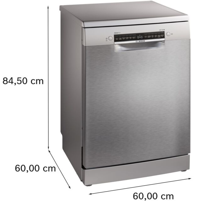 Bosch SMS4EMI06G Series 4, Free-standing dishwasher, 60 cm, Silver inox