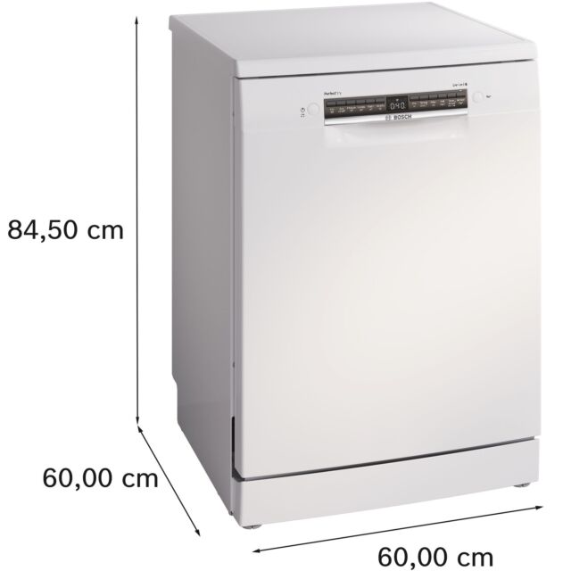 Bosch SMS6ZCW10G Series 6, Free-Standing Dishwasher, 60 Cm, White