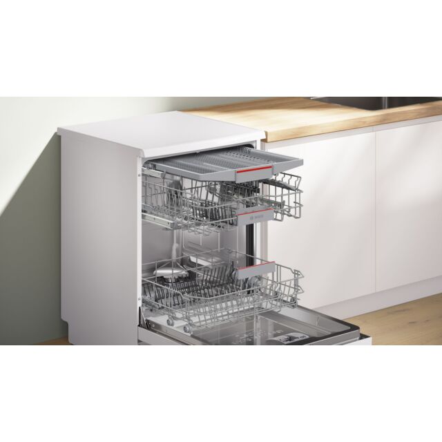Bosch SMS6ZCW10G Series 6, Free-Standing Dishwasher, 60 Cm, White