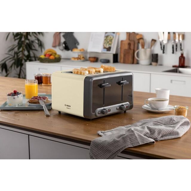 Bosch TAT4P447GB 4 Slot Toaster - Cream