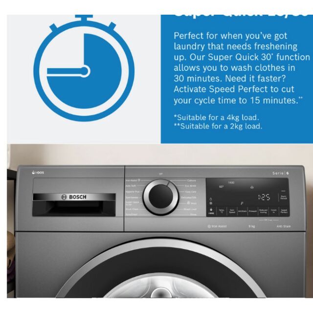 Bosch WGG244ZCGB Bosch WGG244ZCGB 9kg 1400 Spin Washing Machine - Graphite
