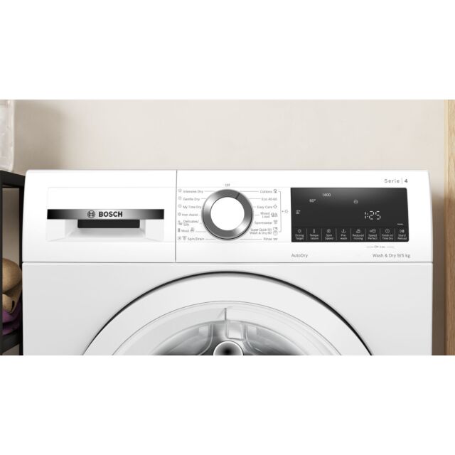 Bosch WNA144V9GB Series 4, Washer dryer, 9/5 kg, 1400 rpm - White