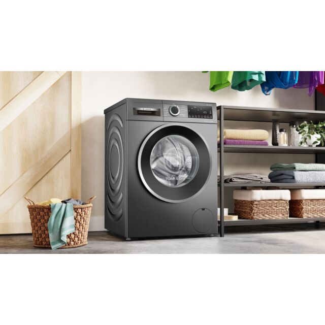 Bosch WNG254R1GB Series 6, Washer dryer, 10.5/6 kg, 1400 rpm - Graphite