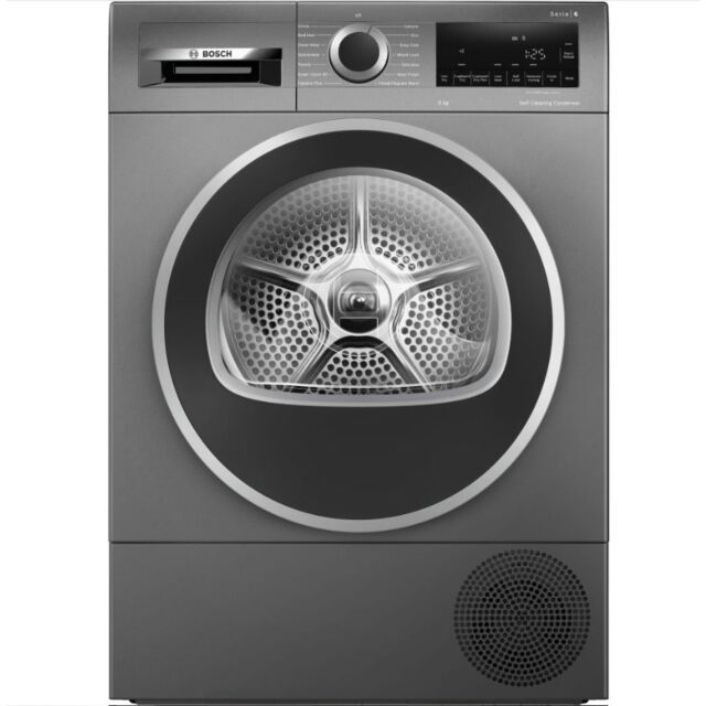 Bosch WQG245R2GB Series 6, Heat Pump Tumble Dryer, 9 Kg, Cast Iron Grey