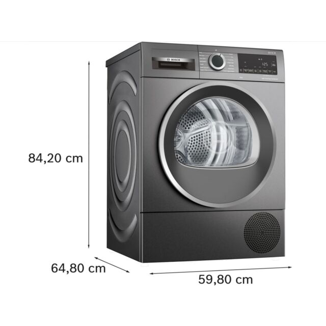 Bosch WQG245R2GB Series 6, Heat Pump Tumble Dryer, 9 Kg, Cast Iron Grey