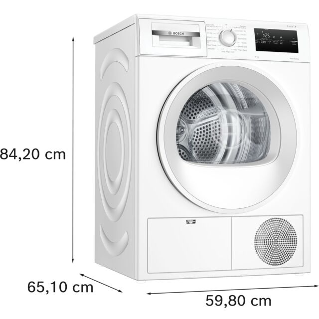 Bosch WTH85225GB Series 4, Heat pump tumble dryer, 8 kg