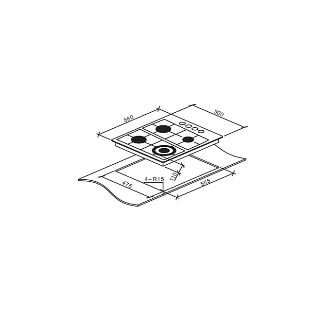 Cata UBGHDFFJ60.1 60Cm Gas Hob
