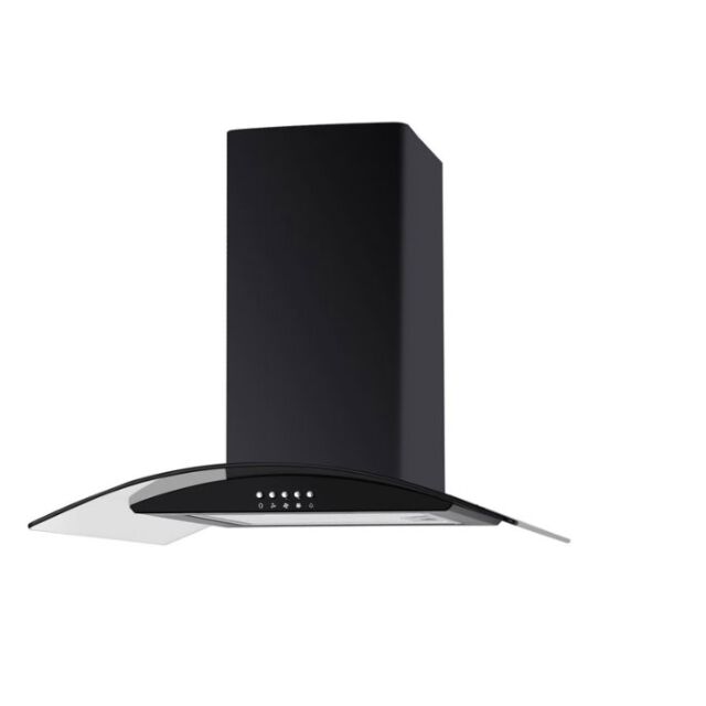 Cata UBSCG60BK 60Cm Curved Glass Chimney Hood