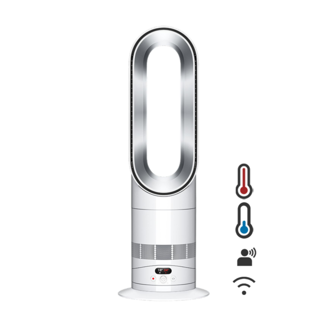Dyson HF1 330Hf1 Hot+Cool Remote Link Pre-Heat Heater And Cooling Fan - White/Nickel