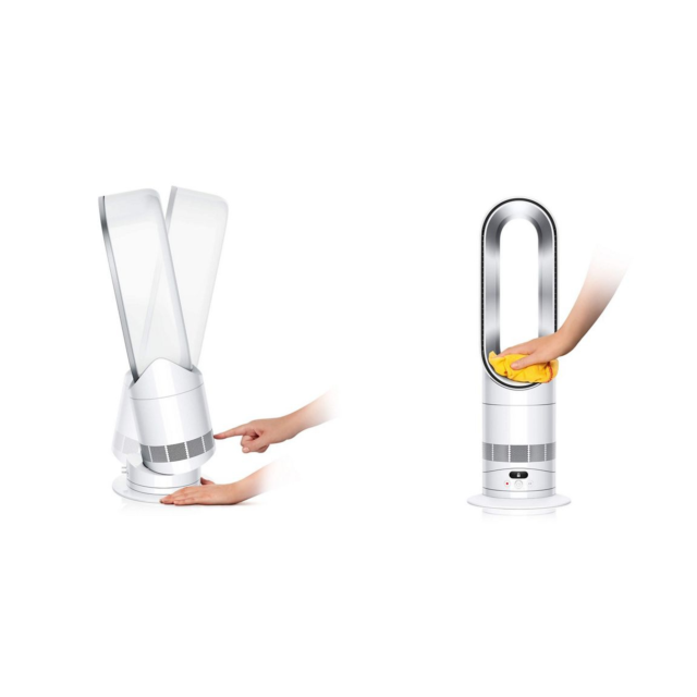 Dyson HF1 330Hf1 Hot+Cool Remote Link Pre-Heat Heater And Cooling Fan - White/Nickel