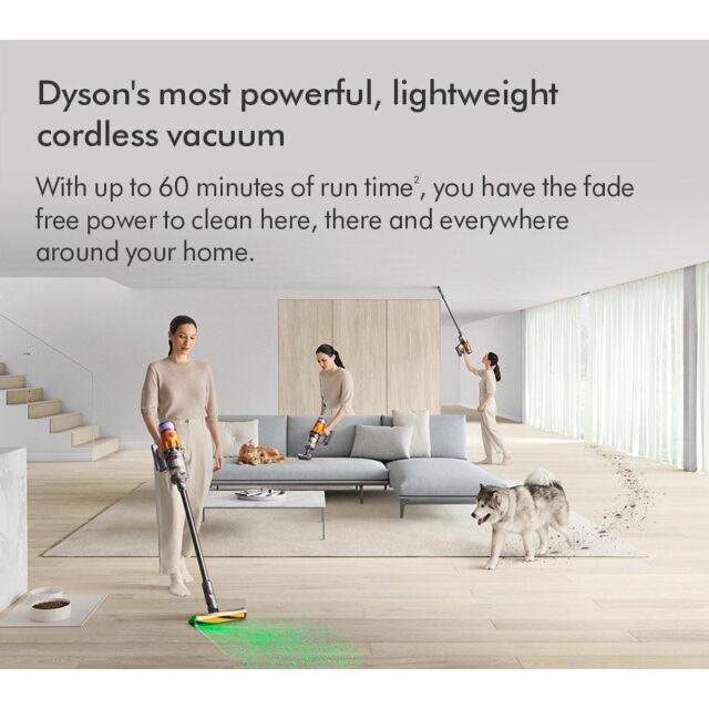Dyson V12-2023 Cordless Stick Vacuum - 60 Minutes Run Time - Nickel