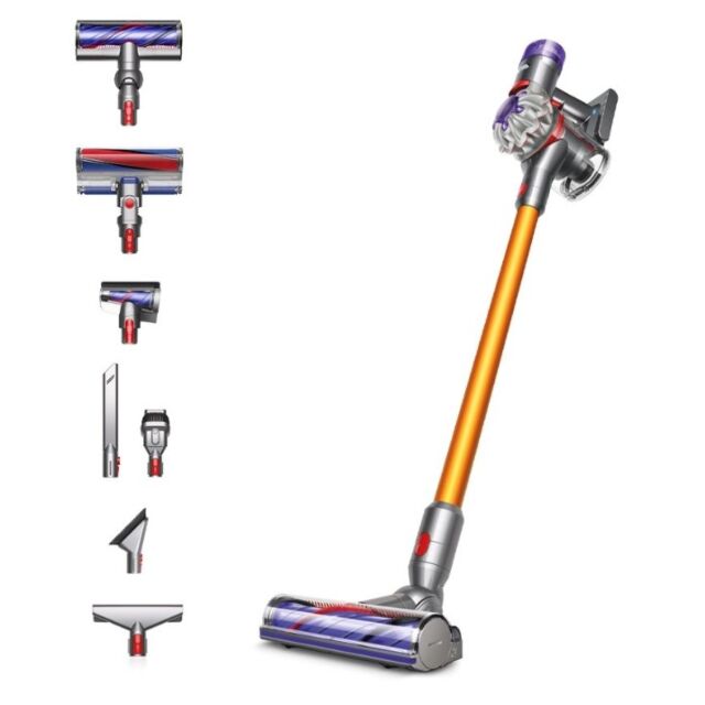 Dyson V8ABS-2023 Cordless Stick Vacuum Cleaner - 40 Minutes Run Time - Silver/Yellow