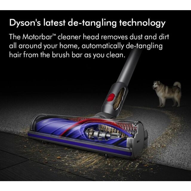 Dyson V8ABS-2023 Cordless Stick Vacuum Cleaner - 40 Minutes Run Time - Silver/Yellow
