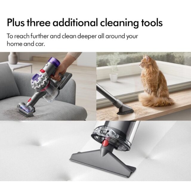Dyson V8ABS-2023 Cordless Stick Vacuum Cleaner - 40 Minutes Run Time - Silver/Yellow