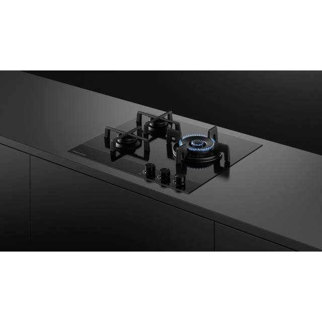 Fisher + Paykel CG603DNGGB4 Fisher & Paykel Cg603dnggb4 60Cm 3 Burner Gas Hob - Black Glass