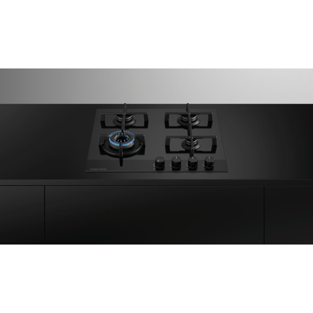 Fisher + Paykel CG604DLPGB4 60cm 4 Burner Gas Hob in Black Glass
