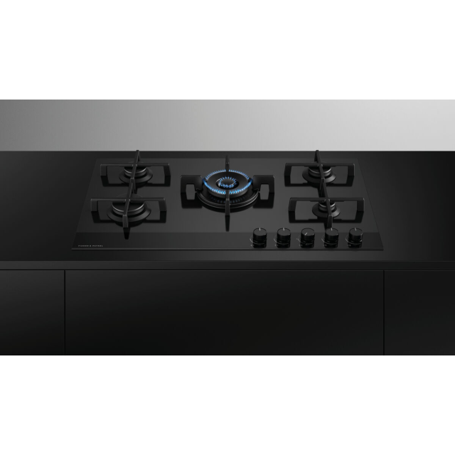 Fisher + Paykel CG903DNGGB4 90cm Gas Hob - Black Glass