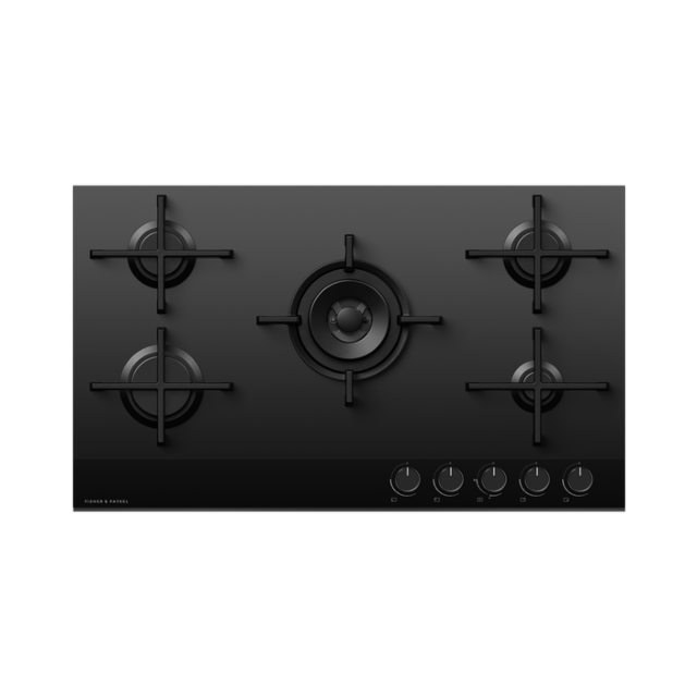Fisher + Paykel CG905DNGGB4 90cm Gas Hob - Black Glass