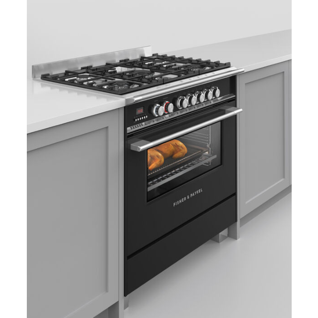 Fisher + Paykel OR90SCG4B1 90cm Dual Fuel 5 Burner Range Cooker - Black