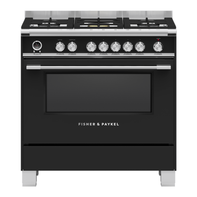 Fisher + Paykel OR90SCG6B1 90cm Dual Fuel Pyrolytic Cooker - Black