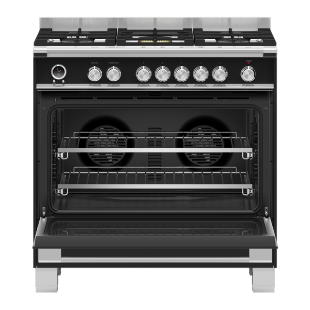 Fisher + Paykel OR90SCG6B1 90cm Dual Fuel Pyrolytic Cooker - Black