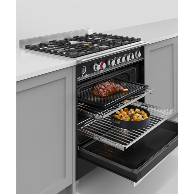 Fisher + Paykel OR90SCG6B1 90cm Dual Fuel Pyrolytic Cooker - Black