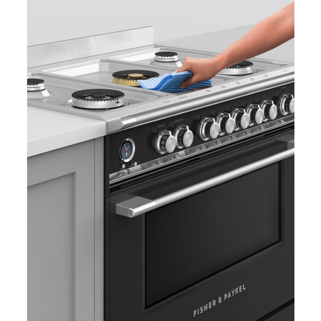Fisher + Paykel OR90SCG6B1 90cm Dual Fuel Pyrolytic Cooker - Black