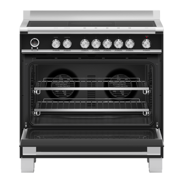 Fisher + Paykel OR90SCI6B1 90cm 5 Zone Induction Pyrolytic Cooker - Black
