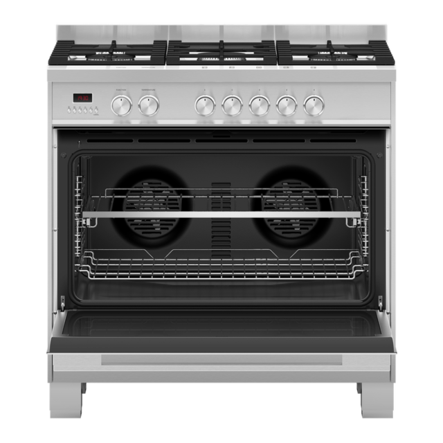 Fisher + Paykel OR90SDG4X1 90cm Dual Fuel 5 Burner Cooker - Stainless Ste