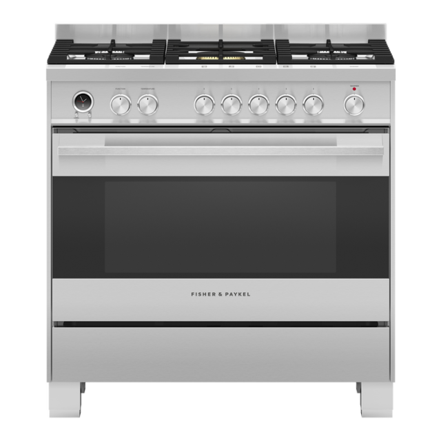 Fisher + Paykel OR90SDG6X1 90cm Dual Fuel Range Cooker with Gas Hob and P
