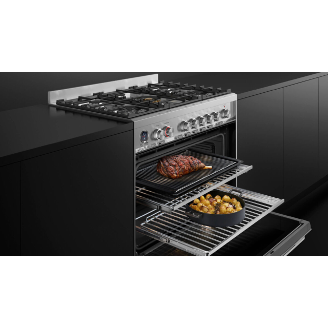 Fisher + Paykel OR90SDG6X1 90cm Dual Fuel Range Cooker with Gas Hob and P