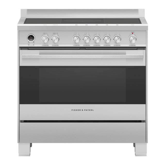 Fisher + Paykel OR90SDI6X1 90Cm 5 Zone Induction Pyrolytic Cooker - Stainless Steel