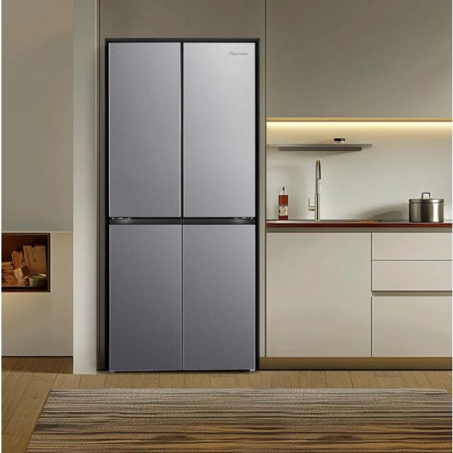 Fridgemaster MQ79395ES 79.4Cm 65/35 Total No Frost American Fridge Freezer - Silver