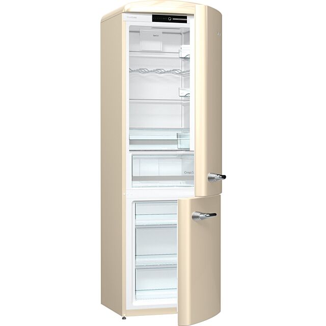 Gorenje ORK193C Retro Fridge freezer with fan assisted cooling in the fridge Right Hand Hinge Cream