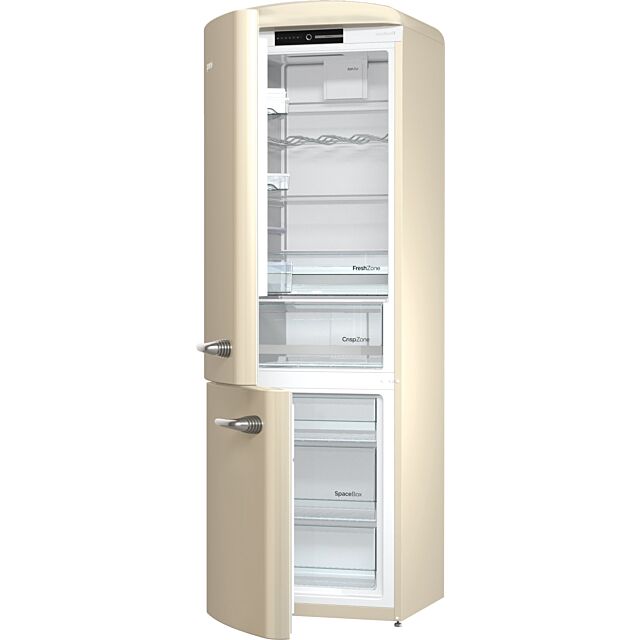 Gorenje ORK193C-L Retro Fridge freezer with fan assisted cooling in the fridge Left Hand Hinge Cream