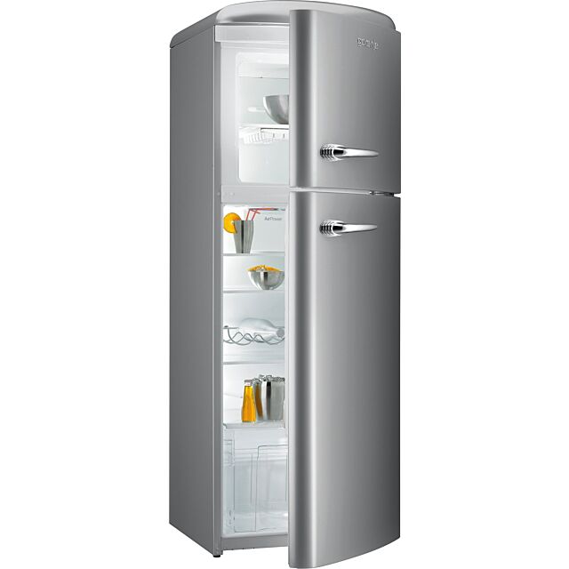 Gorenje RF60309OX Retro Fridge Freezer Silver Right Handed Hinged Door
