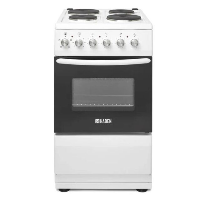 Haden HES051W 50cm Single Oven Electric Cooker with Sealed Plate Hob - White