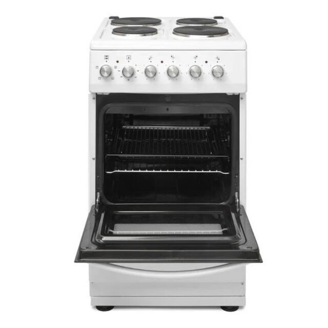 Haden HES051W 50cm Single Oven Electric Cooker with Sealed Plate Hob - White